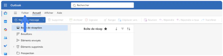Cliquez sur "Fichier"
