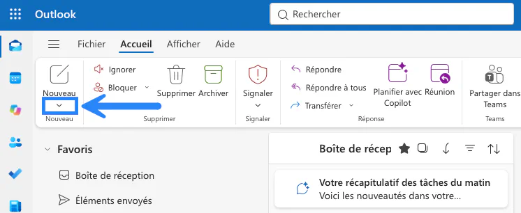 Accédez au menu pour utiliser votre modèle