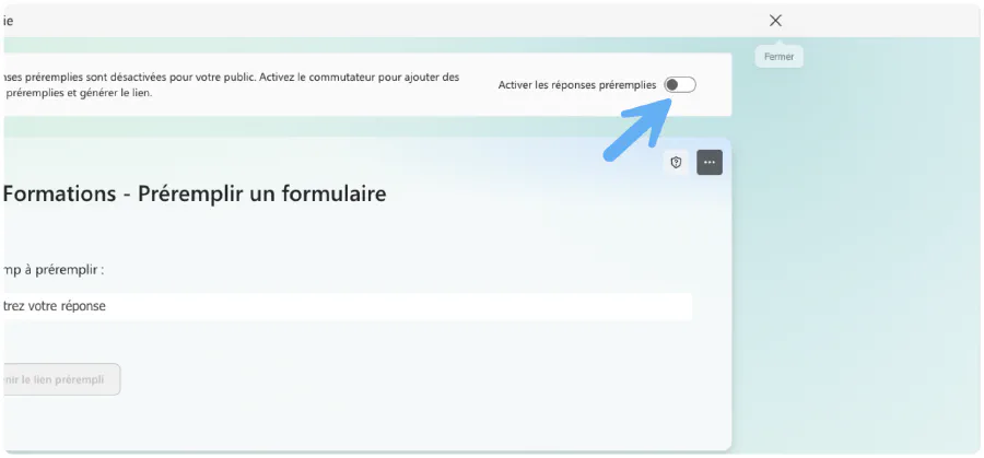 Activez les réponses prédéfinies