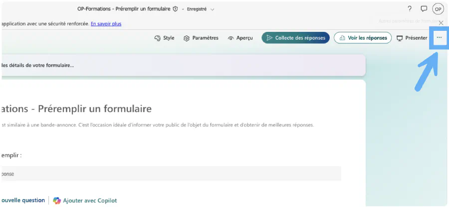 Accédez aux options