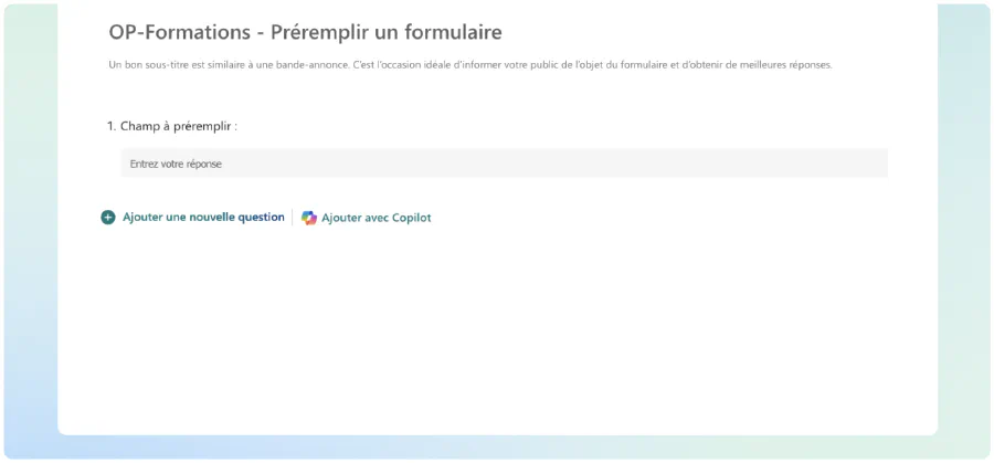 Trouvez le formulaire